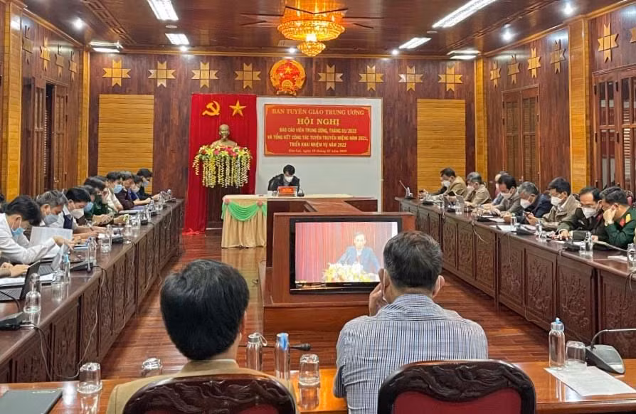 Quang cảnh hội nghị tại điểm cầu Gia Lai. Ảnh: Phương Duyên