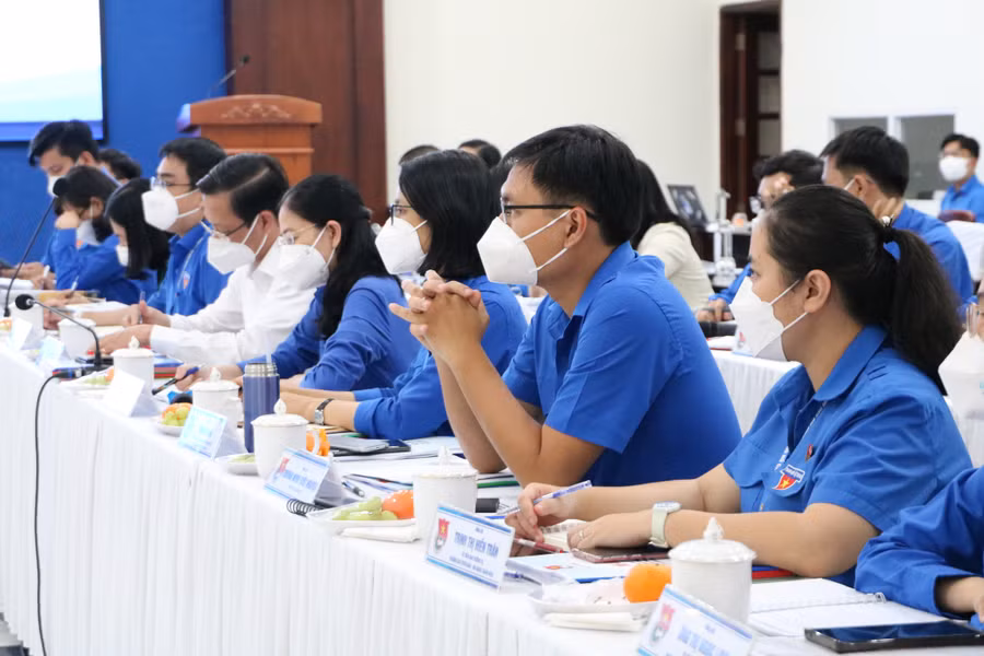 Đại biểu Thành đoàn TP.HCM tham dự chương trình chiều 21.1. Ảnh: Lê Thanh