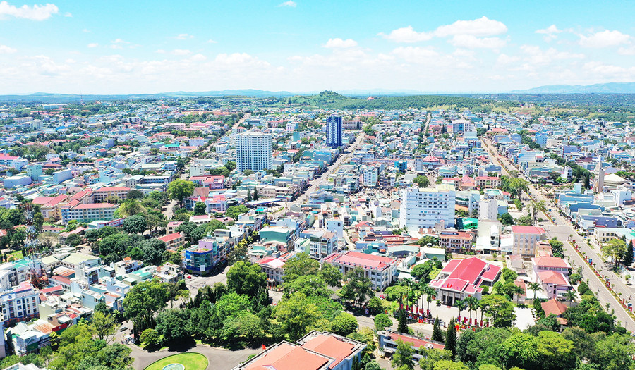 Thành phố Pleiku nhìn từ trên cao. Ảnh: Quang Tấn Thành phố Pleiku nhìn từ trên cao. Ảnh: Quang Tấn