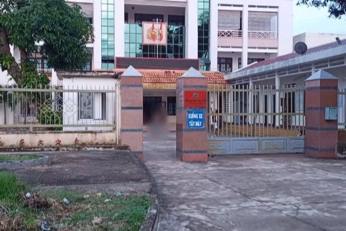Trụ sở Công an huyện Vân Canh, nơi có 9 cán bộ, chiến sĩ vừa bị kỷ luật. Ảnh: Quang Huy