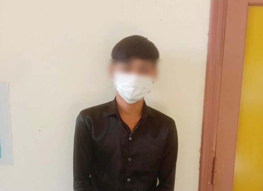 Đối tượng Lưu Anh Tuấn tại cơ quan điều tra Công an huyện Phú Thiện. Ảnh: Lê Anh