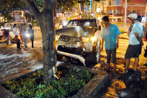 Hiện trường vụ tai nạn.