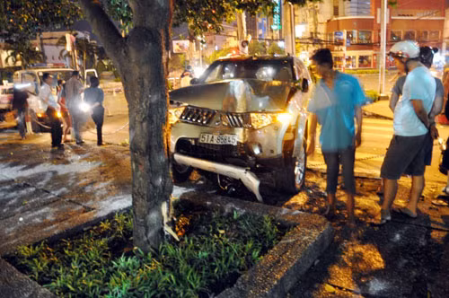 Hiện trường vụ tai nạn.