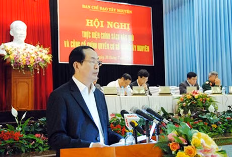 Đồng chí Trần Đại Quang phát biểu tại Hội nghị. Đồng chí Trần Đại Quang phát biểu tại Hội nghị.