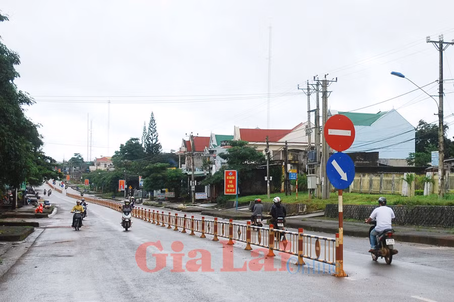 Trung tâm huyện Đức Cơ. Ảnh: Nguyễn Giác