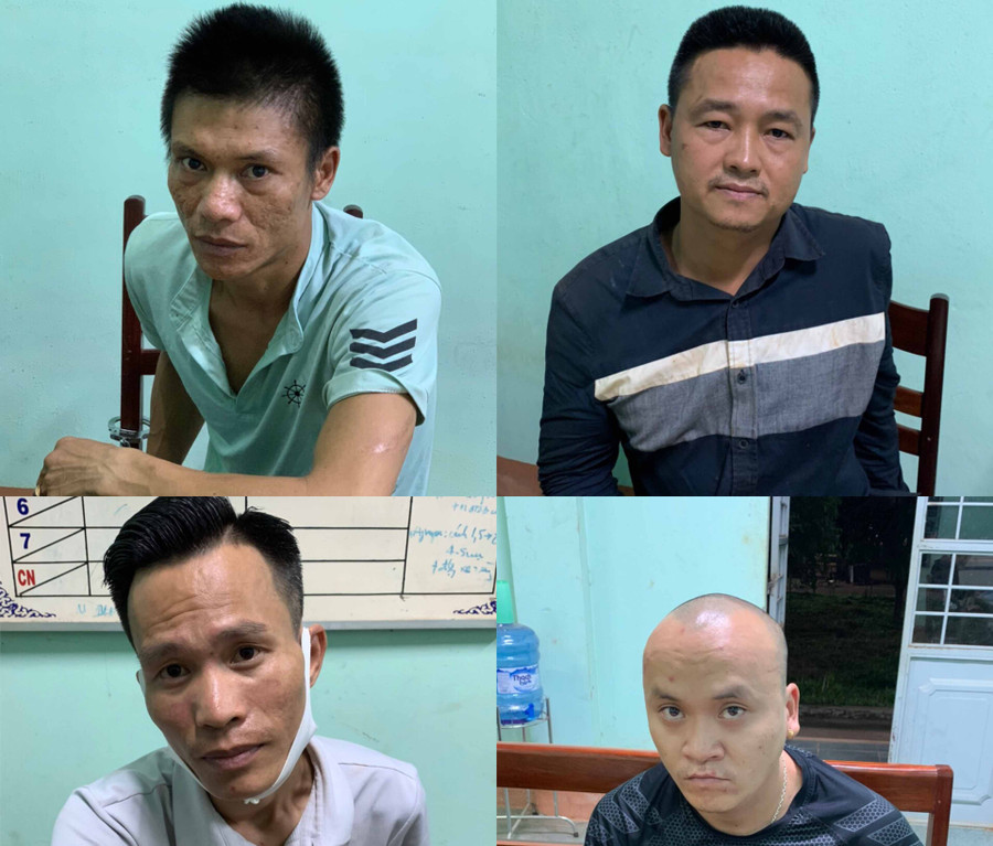 Nhóm 4 đối tượng đã bị khởi tố. Ảnh: Văn Ngọc
