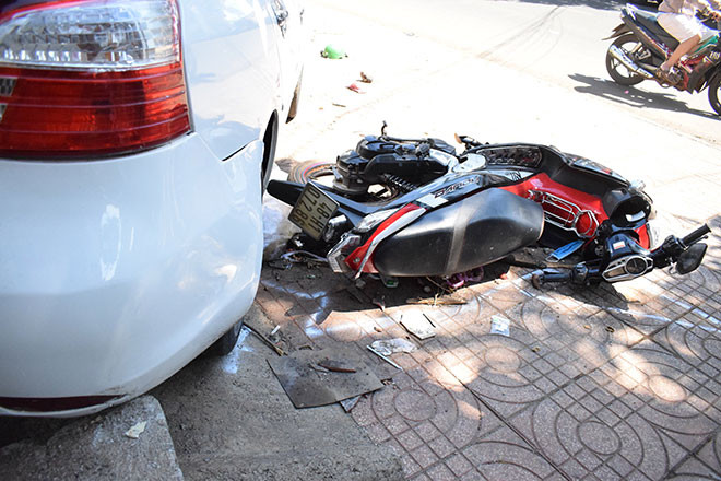 Hiện trường vụ tai nạn giao thông.