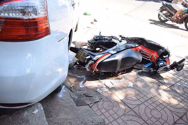 Hiện trường vụ tai nạn giao thông.