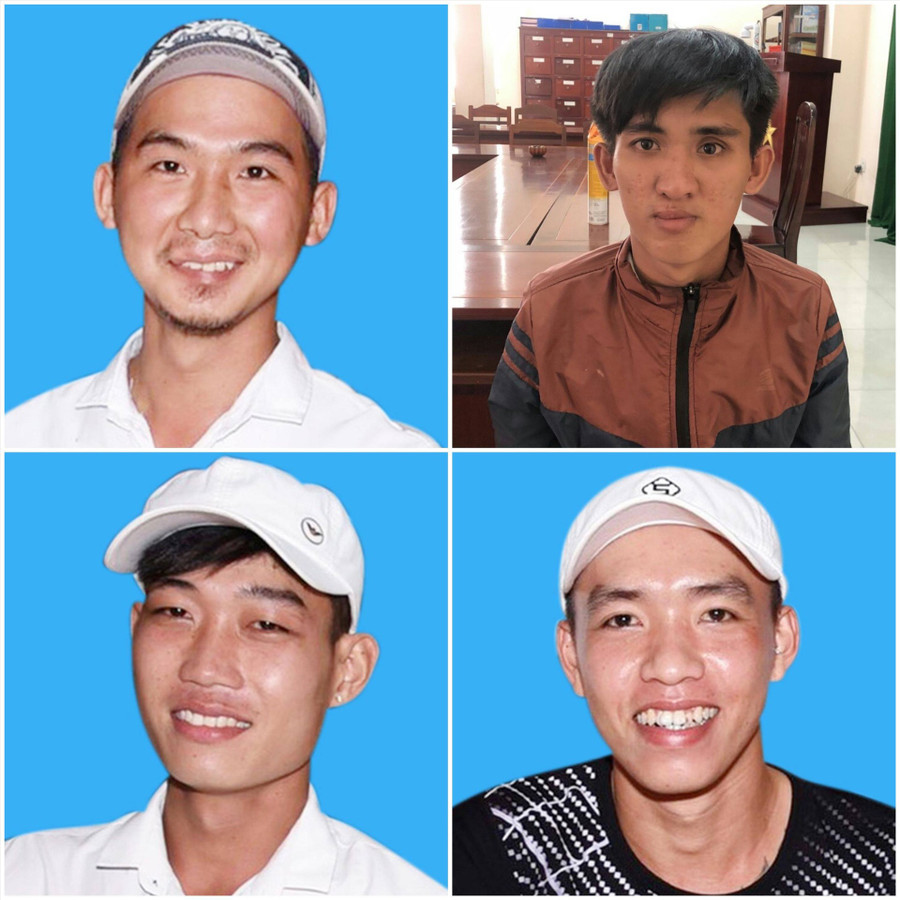 Các đối tượng trong vụ việc. Ảnh công an cung cấp.