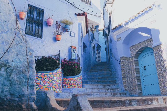 Những ngõ hẻm xanh dịu dàng ở Chefchaouen
