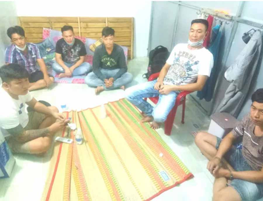  Hiện trường vụ đánh bạc. Ảnh: Hiền Đệ