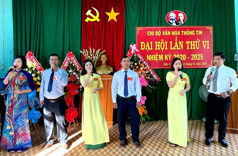 Chi bộ Văn hóa-Thông tin được Ban Thường vụ Huyện ủy Đức Cơ chọn tổ chức đại hội điểm. Ảnh: Minh Nguyễn