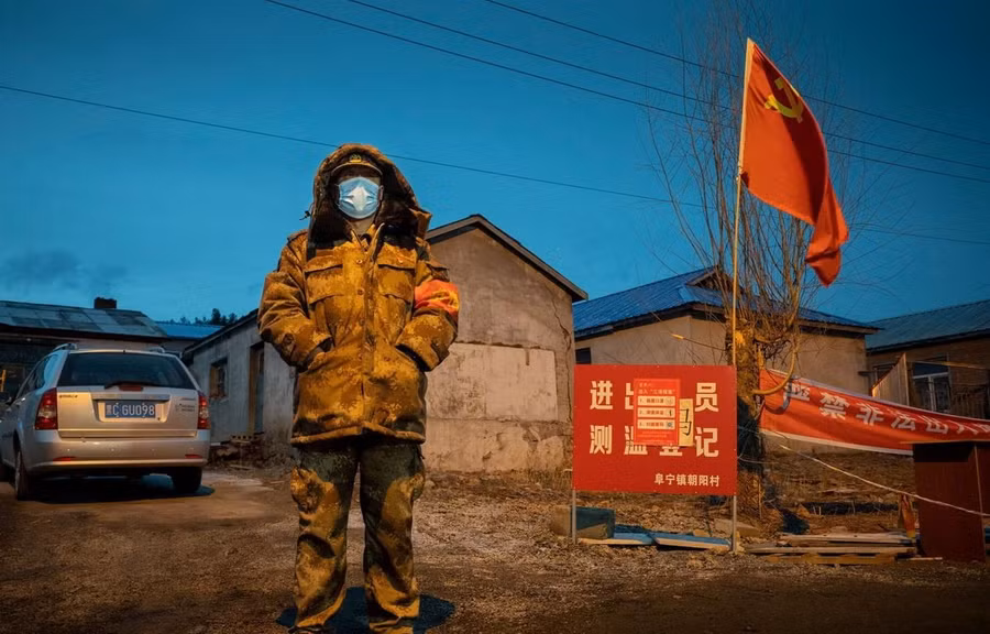  Thành phố Cáp Nhĩ Tân bị phong tỏa để ngăn chặn sự lây lan của dịch COVID-19. (Nguồn: AFP) 