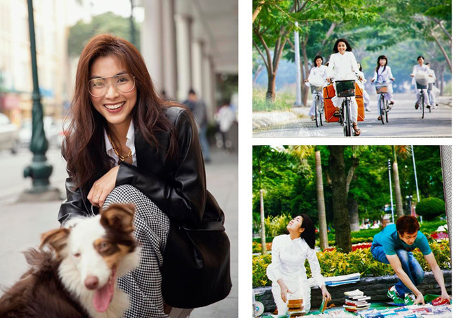 Loạt hình ảnh trong phim Bỗng dưng muốn khóc được Tăng Thanh Hà chia sẻ trên Facebook. Ảnh: FBNV