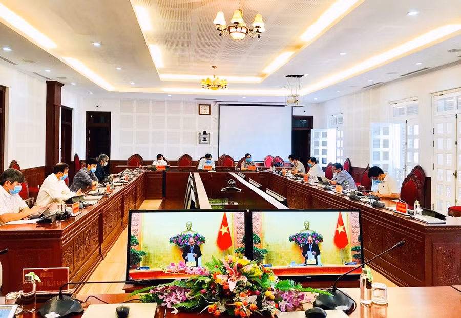 Quang cãnh Hội nghị tại điểm cầu tỉnh Gia Lai. ảnh: Trần Dung