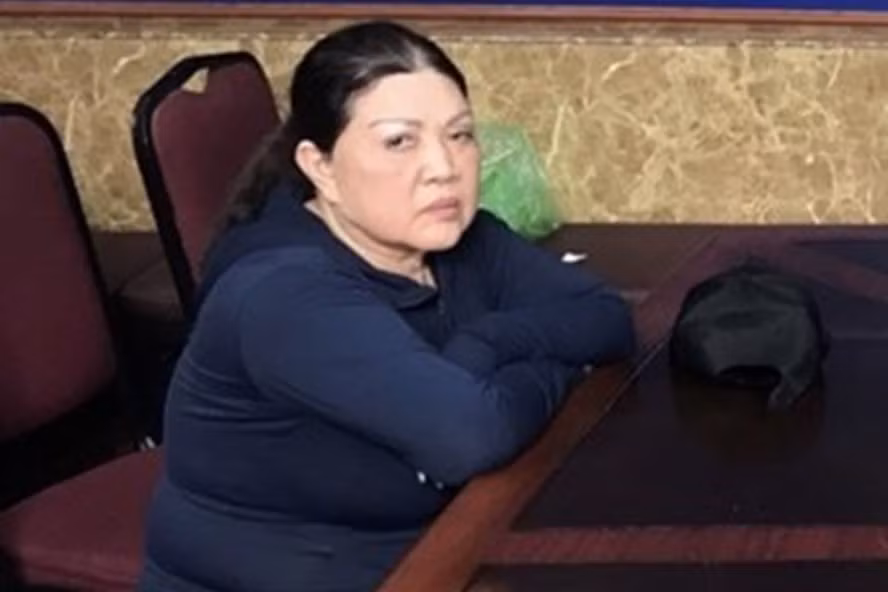 Đối tượng Nguyễn Thị Bích tại cơ quan điều tra. Ảnh Công an TP Hải Phòng