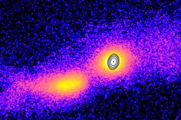 2 thiên hà nuốt nhau - ảnh: Vaidehi Pailya