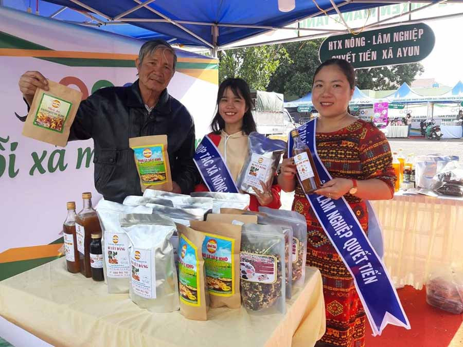 Hợp tác xã Nông-Lâm nghiệp Quyết Tiến thường xuyên tham gia các sự kiện xúc tiến thương mại. Ảnh: N.D Hợp tác xã Nông-Lâm nghiệp Quyết Tiến thường xuyên tham gia các sự kiện xúc tiến thương mại. Ảnh: N.D