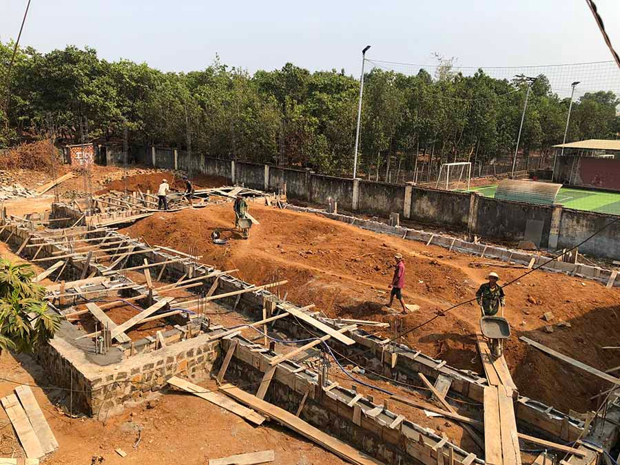 Nhà văn hóa xã Ia Tô đang được xây mới. Ảnh: L.N Nhà văn hóa xã Ia Tô đang được xây mới. Ảnh: L.N