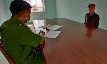 A Vũ tại cơ quan điều tra. Ảnh: T.N A Vũ tại cơ quan điều tra. Ảnh: T.N