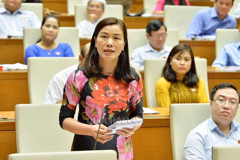 Đại biểu Nguyễn Thị Xuân phát biểu tại nghị trường (ảnh quochoi.vn).