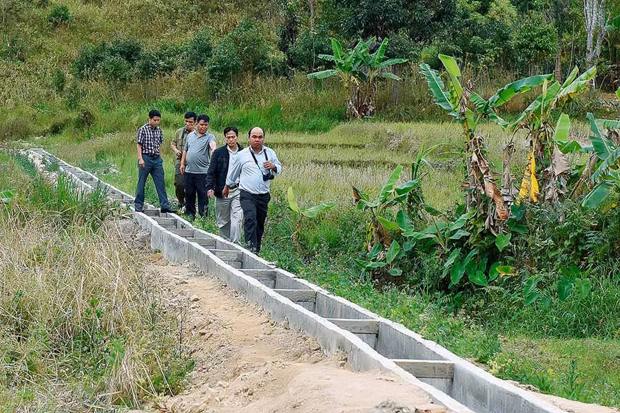  Công trình kênh dẫn nước làng Kon Sơ Nglok (xã Hà Đông, huyện Đak Đoa) do Công ty Việt Phú An thi công. Ảnh: ĐỨC THỤY