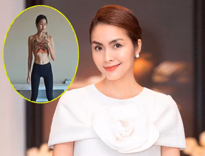 Lần hiếm hoi Tăng Thanh Hà đăng ảnh khoe vòng eo săn chắc. Ảnh: FBNV