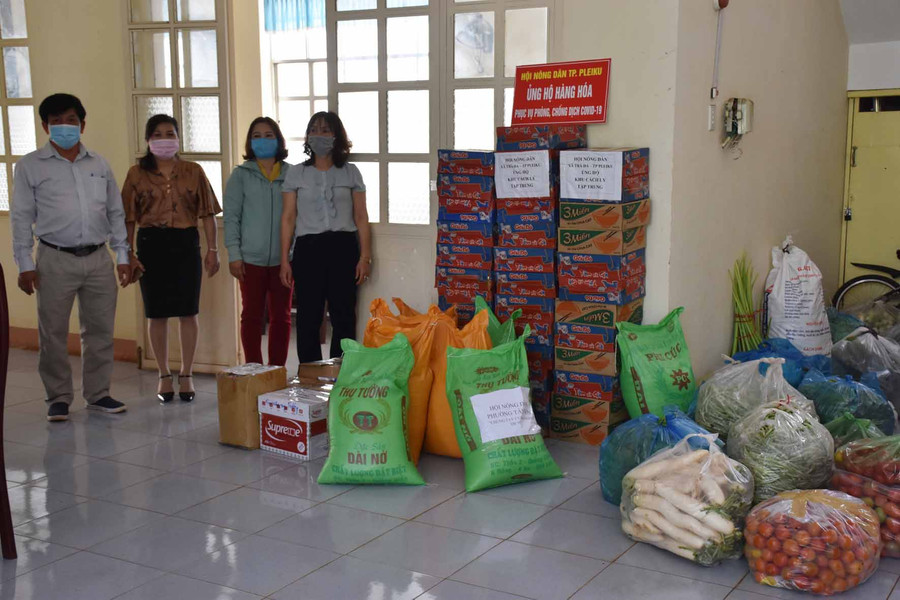 Hội Nông dân phường Tây Sơn (TP. Pleiku) trao vật phẩm cho Ủy ban MTTQ Việt Nam TP. Pleiku. Ảnh: Hà Phương (ảnh 6)