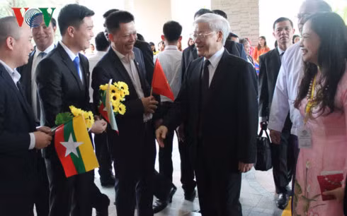 Tổng Bí thư Nguyễn Phú Trọng được tiếp đón nồng nhiệt tại Myanmar.