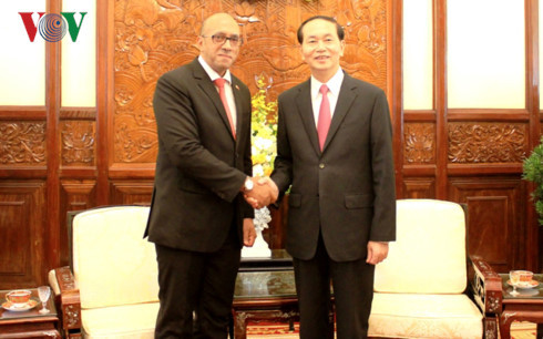 Chủ tịch nước Trần Đại Quang tiếp Đại sứ Cuba Herminio López Diaz.