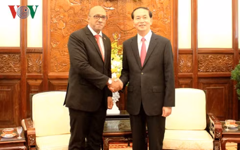 Chủ tịch nước Trần Đại Quang tiếp Đại sứ Cuba Herminio López Diaz.