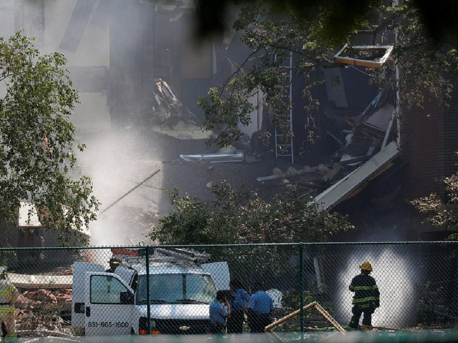 Quang cảnh hoang tàn sau vụ nổ ở Học viện Minnehaha (Mỹ).