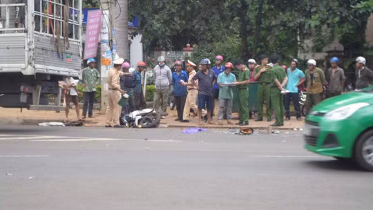 Hiện trường vụ tai nạn. Ảnh B.N