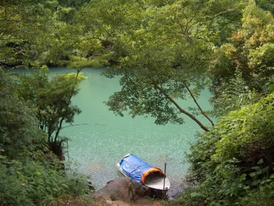 Khe Trẩy, nơi 2 em nhỏ đuối nước.