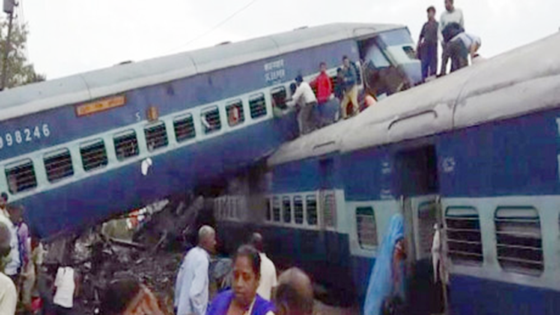 Hiện trường vụ tai nạn đường sắt.