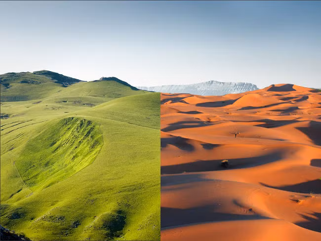 Khoảng 4.000 năm trước, đây vẫn là một vùng trù phú với nhiều loài động thực vật. Tuy nhiên, Trái đất thay đổi góc nghiêng từ 22,1 độ sang 24,5 độ theo chu kỳ 41.000 năm (hiện tại đang là 23,44 độ và giảm dần), khiến khu vực này trở nên khô cằn. Ảnh: Ancient Code.