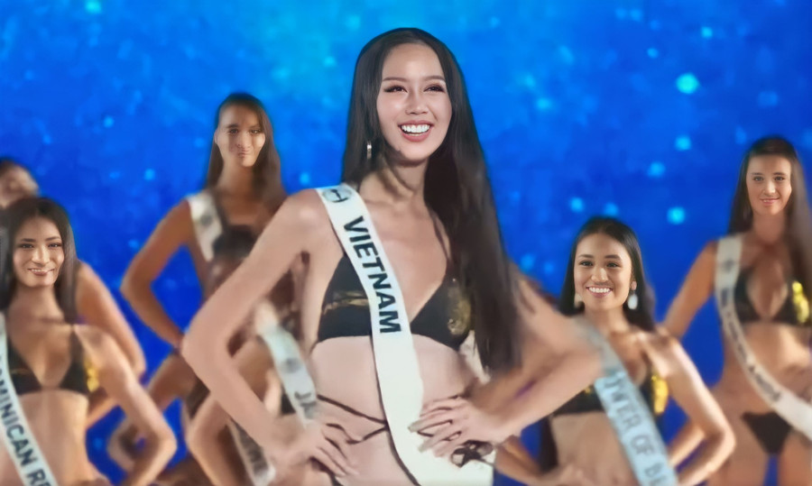 Người đẹp Cần Thơ quyến rũ trong phần thi bikini. Ảnh: Chụp màn hình