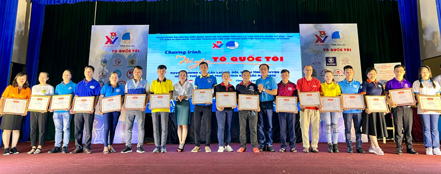 Ủy ban Hội LHTN Việt Nam tỉnh tặng bằng khen cho các tập thể có thành tích xuất sắc trong hoạt động tình nguyện. Ảnh: Phan Lài Ủy ban Hội LHTN Việt Nam tỉnh tặng bằng khen cho các tập thể có thành tích xuất sắc trong hoạt động tình nguyện. Ảnh: Phan Lài