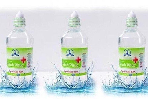 Nước muối Vĩnh Phúc bị thu hồi do không đạt chất lượng. Ảnh internet Nước muối Vĩnh Phúc bị thu hồi do không đạt chất lượng. Ảnh internet