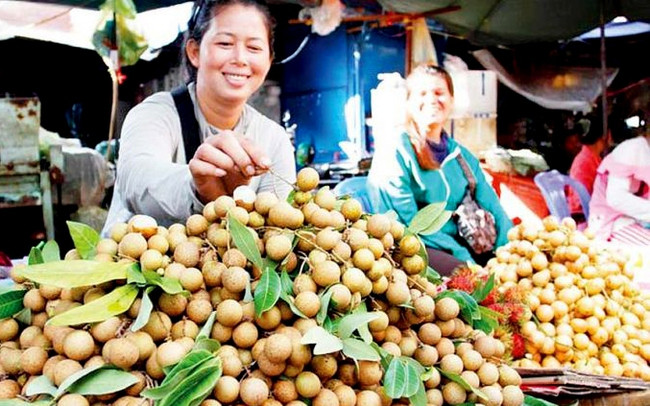 Một thương nhân bày bán trái nhãn tại Phnom Penh, Campuchia. (Ảnh: Phnom Penh Post). Một thương nhân bày bán trái nhãn tại Phnom Penh, Campuchia. (Ảnh: Phnom Penh Post).