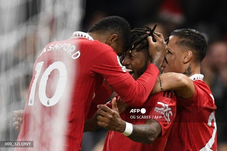 Fred tỏa sáng giúp Man United vươn lên dẫn trước. Ảnh: AFP