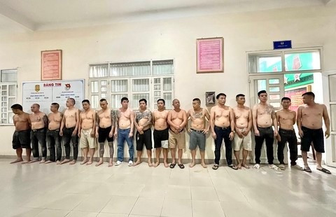 Các nghi can bị bắt giữ. Ảnh: Công an Đồng Nai cung cấp