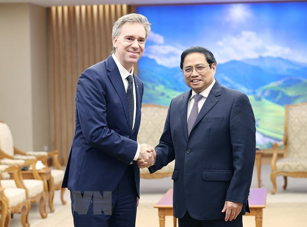 Thủ tướng Phạm Minh Chính tiếp Phó Chủ tịch Điều hành Tập đoàn năng lượng AES (Hoa Kỳ) Juan Ignacio Rubiolo. (Ảnh: Dương Giang/TTXVN) Thủ tướng Phạm Minh Chính tiếp Phó Chủ tịch Điều hành Tập đoàn năng lượng AES (Hoa Kỳ) Juan Ignacio Rubiolo. (Ảnh: Dương Giang/TTXVN)