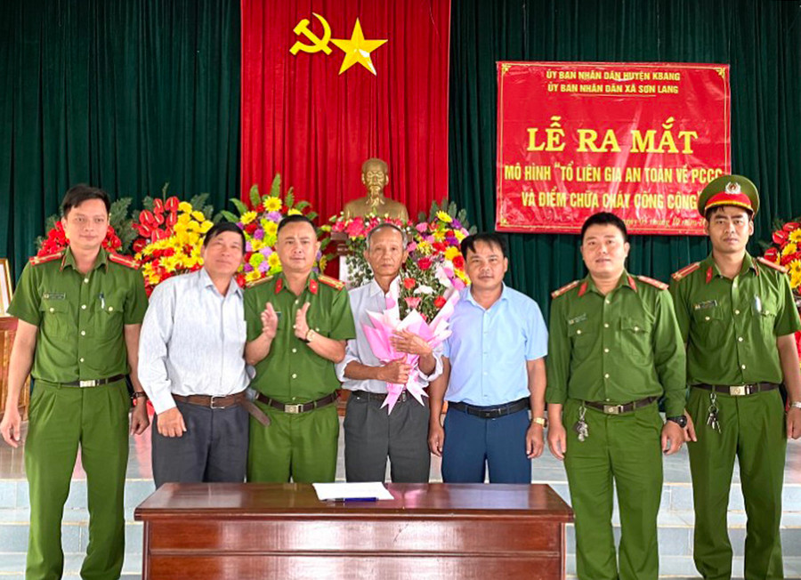  Tổ liên gia an toàn PCCC và điểm chữa cháy công cộng tại xã Sơn Lang, huyện Kbang. Ảnh: Hạ Vy