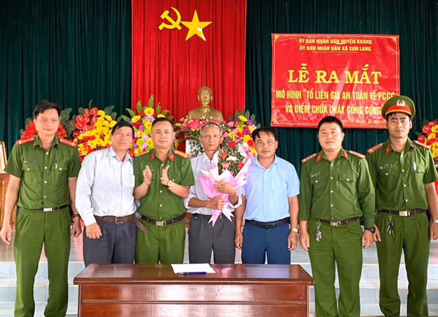  Tổ liên gia an toàn PCCC và điểm chữa cháy công cộng tại xã Sơn Lang, huyện Kbang. Ảnh: Hạ Vy