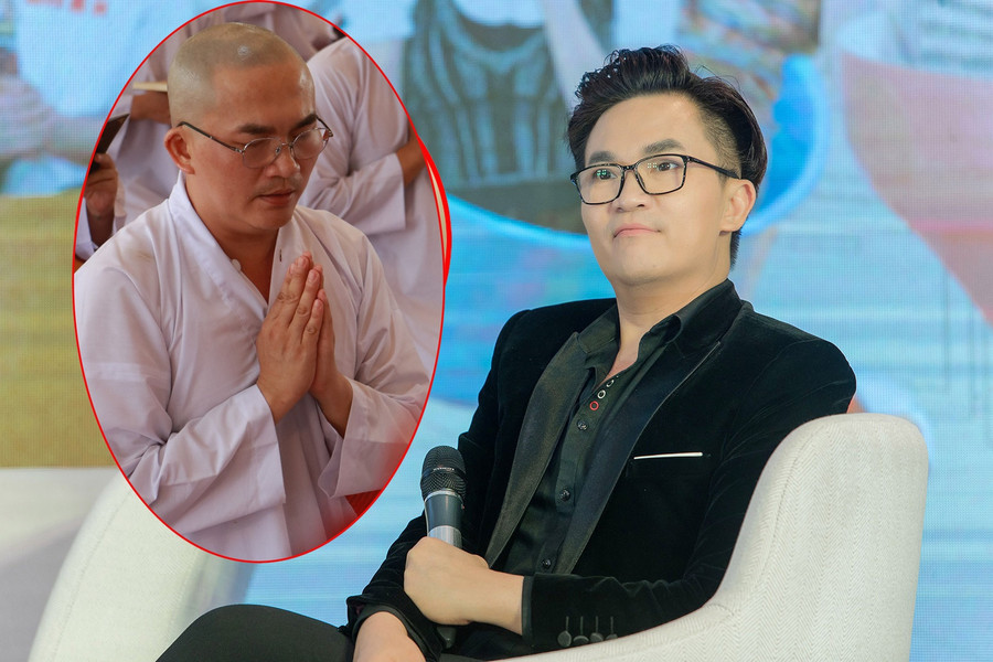 Nghệ sĩ Đại Nghĩa xuất gia gieo duyên tại chùa Huyền Không (TP.Huế). Ảnh: FBNV/ FANPAGE CHÙA HUYỀN KHÔNG