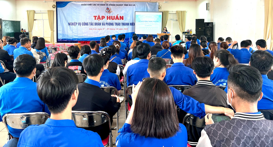 Quang cảnh lớp tập huấn nghiệp vụ công tác Đoàn. Ảnh: Minh Nhật
