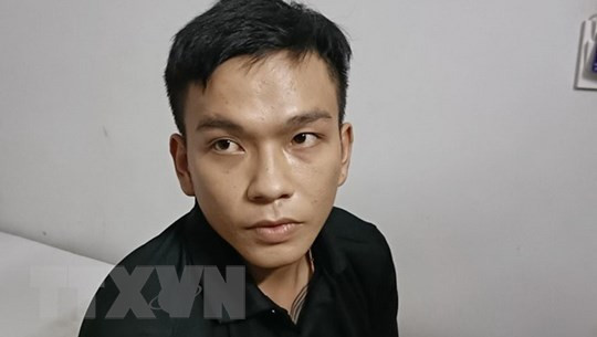 Đối tượng Lưu Đức Anh bị bắt giữ. (Ảnh: TTXVN phát)