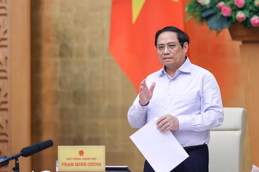 Thủ tướng phát biểu kết luận Hội nghị trực tuyến Chính phủ với địa phương và Phiên họp Chính phủ thường kỳ tháng 9 năm 2022 - Ảnh: VGP/Nhật Bắc