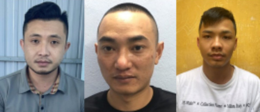 Các đối tượng Phụng, Phi và Tuyên (theo thứ tự từ trái qua phải).Ảnh Công an cung cấp.